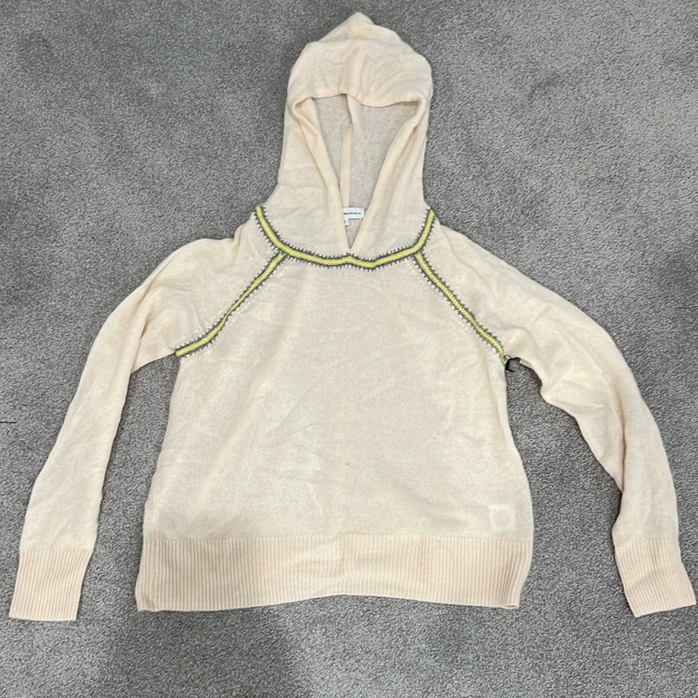 White and Warren 100% cashmere -  Crochet Raglan Hoodie
Pearl White Combo